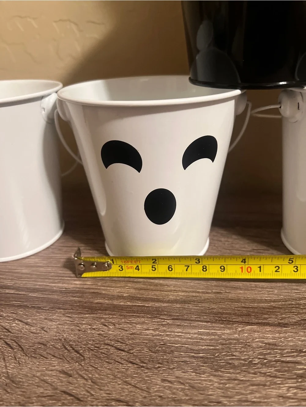 Target Bullseye Metal Halloween Buckets Pails Ghost Boo Bats NWT